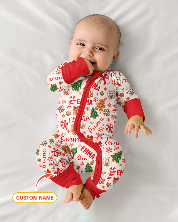Merry Christmas Custom Name Bamboo Convertible Zippy