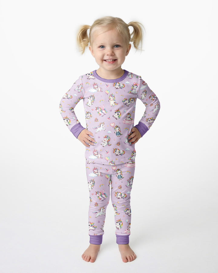 Kawaii Teddy Bamboo Two Piece Long Sleeve Pajama Set