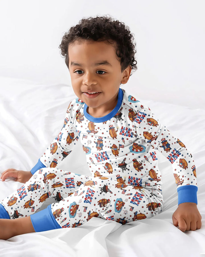 Zweiteiliges Langarm-Pyjama-Set mit Sommerfrüchten