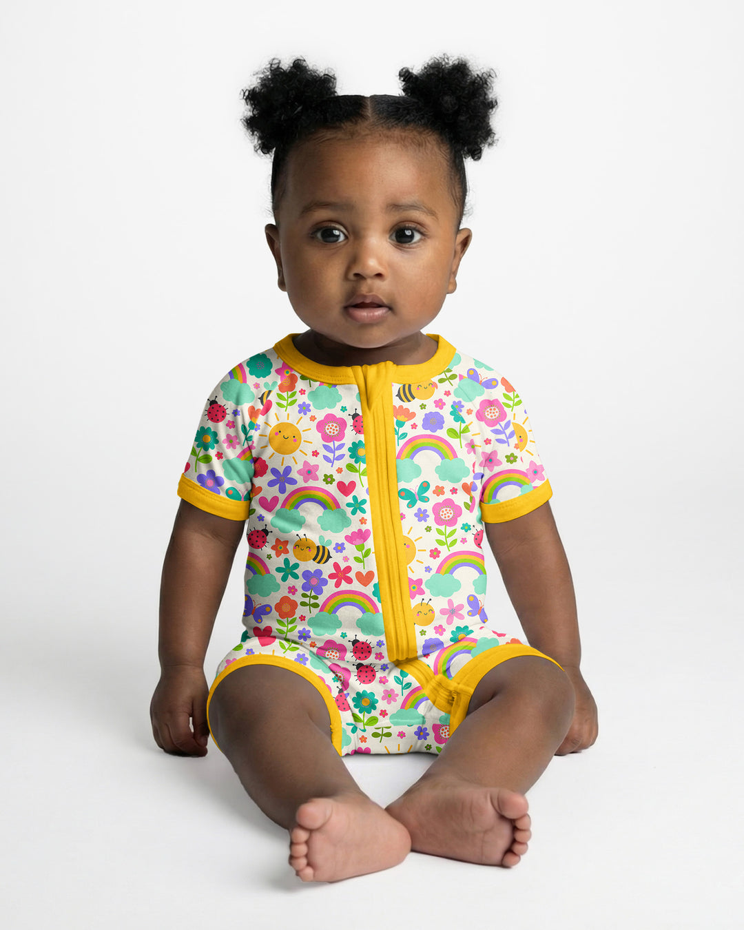 Summer Sunshine Bamboo Shorty Zippered Romper