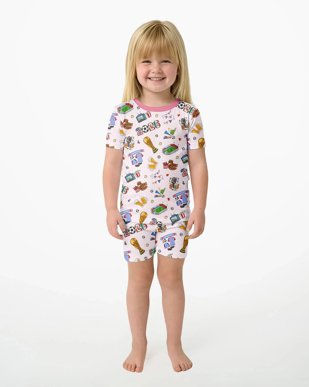 Template Zweiteiliges Pyjama-Set mit kurzen Ärmeln und Shorts