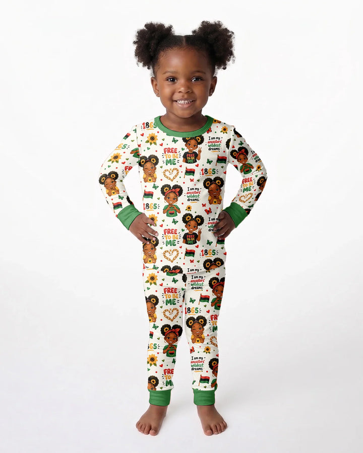 Zweiteiliges Langarm-Pyjama-Set mit Sommerfrüchten