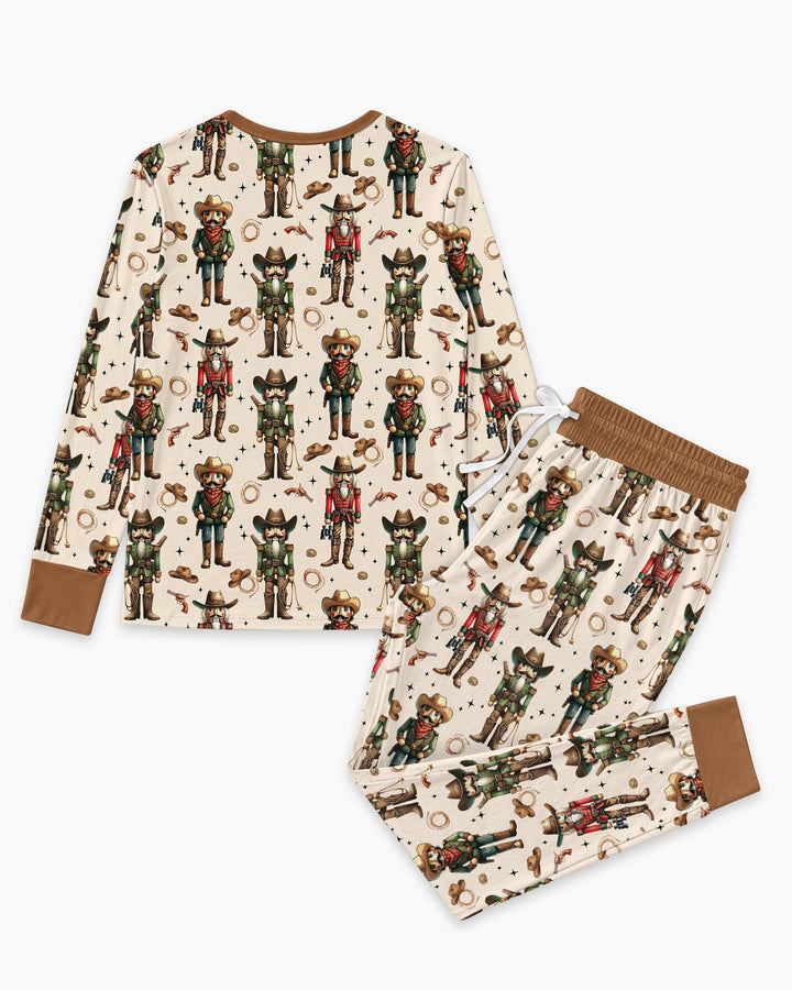 Western Christmas Cowboy Nutcracker Bamboo Women Pajama Set