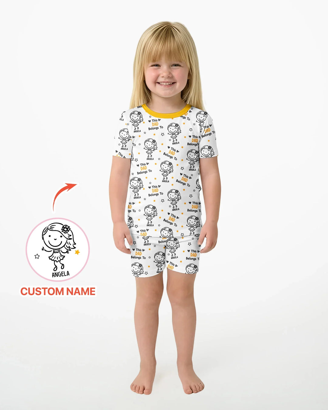 Zweiteiliges Pyjama-Set mit kurzen Ärmeln und Shorts im Sommer-Design