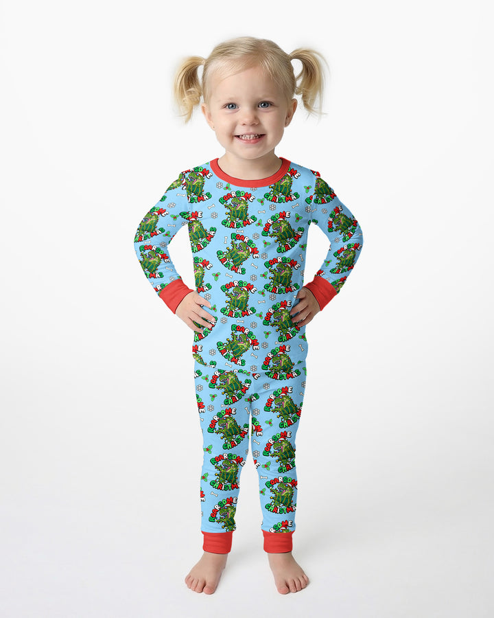 Merry Roarsome Christmas  Bamboo Two Piece Long Sleeve Pajama Set