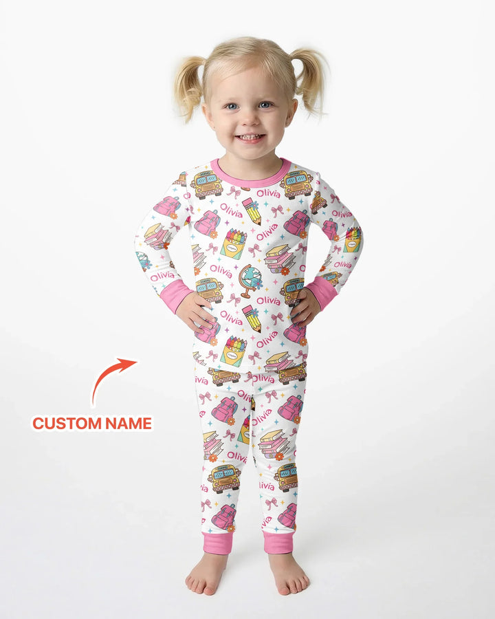 Zweiteiliges Langarm-Pyjama-Set mit Sommerfrüchten