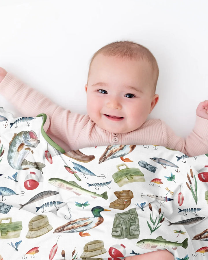 Daddy's Fishing Buddy Daddy& Me Matching Bamboo Blanket