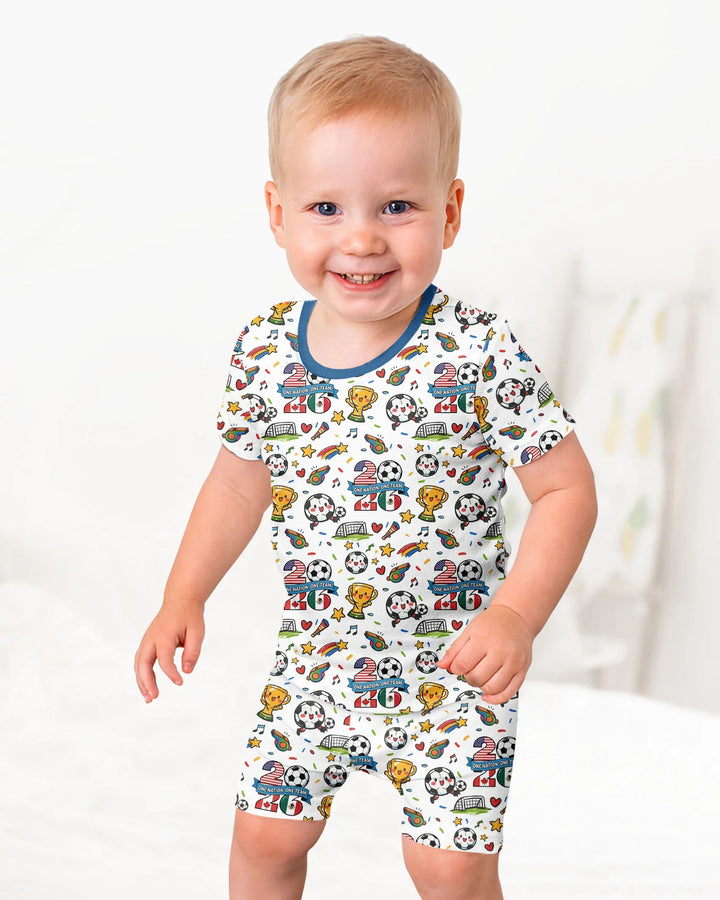 Template Zweiteiliges Pyjama-Set mit kurzen Ärmeln und Shorts