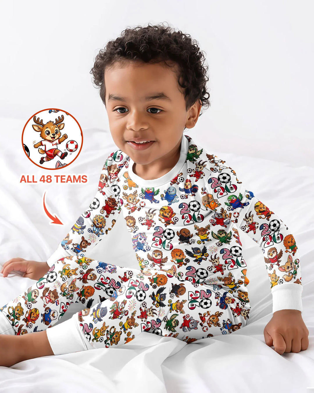 Zweiteiliges Langarm-Pyjama-Set mit Sommerfrüchten