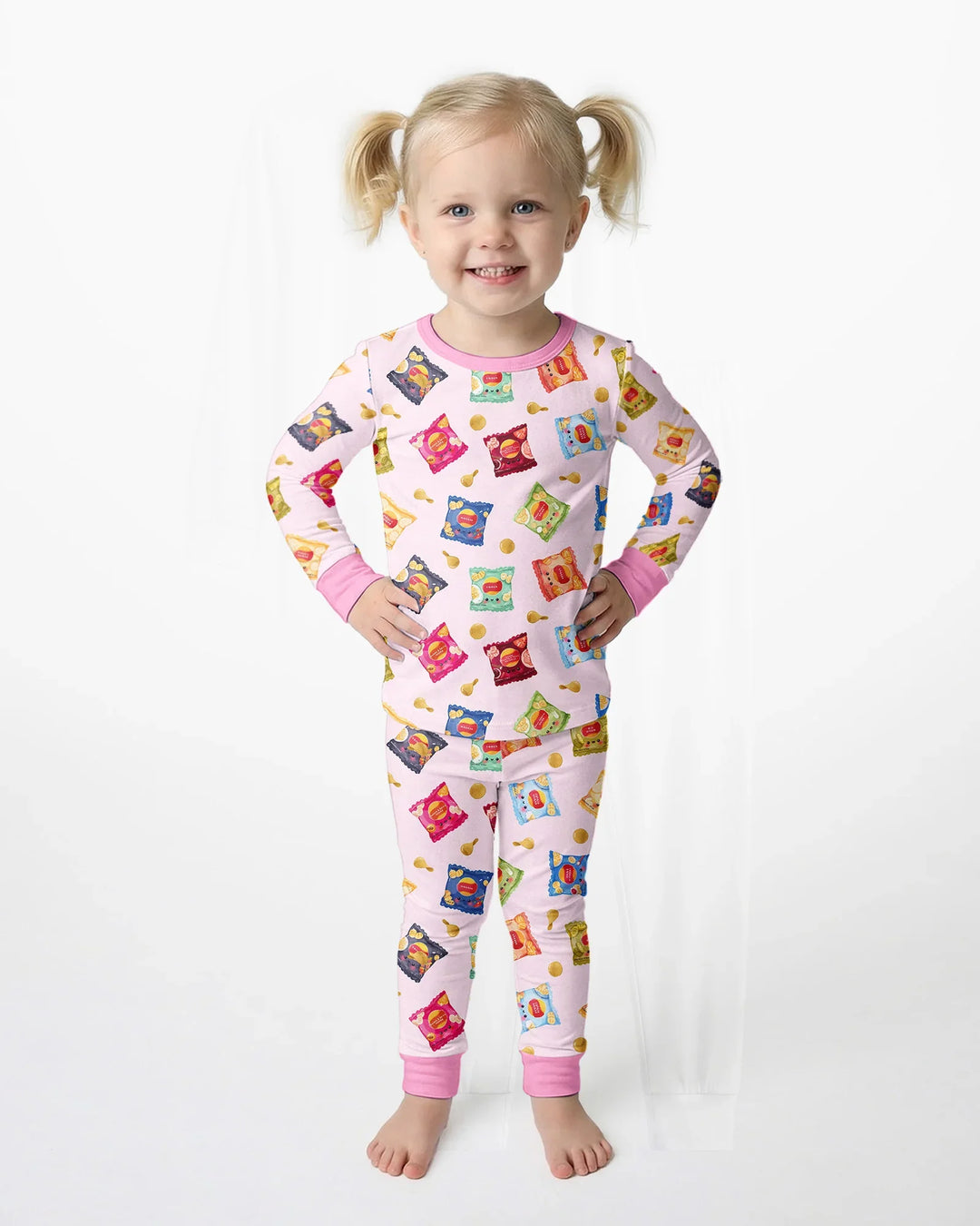 Zweiteiliges Langarm-Pyjama-Set mit Sommerfrüchten