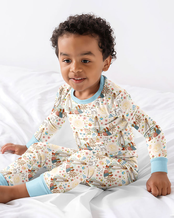 Our Lady of Fatima Bamboo Two Piece Long Sleeve Pajama Set