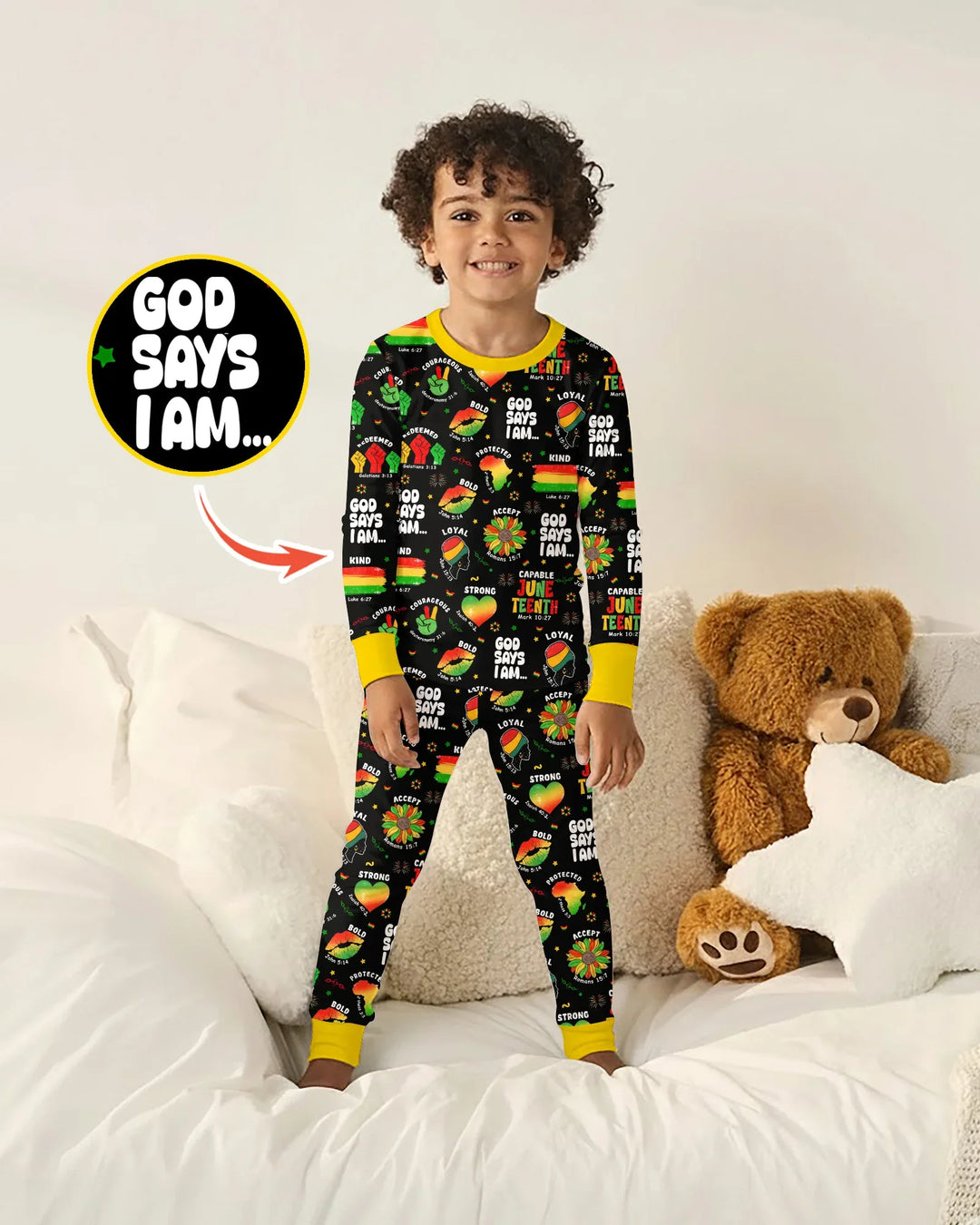Zweiteiliges Langarm-Pyjama-Set mit Sommerfrüchten