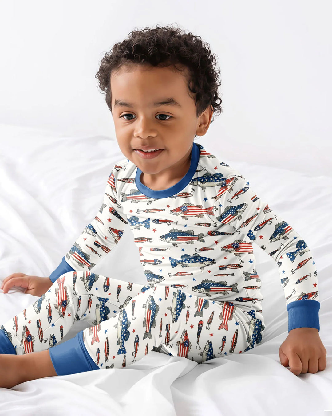 Zweiteiliges Langarm-Pyjama-Set mit Sommerfrüchten