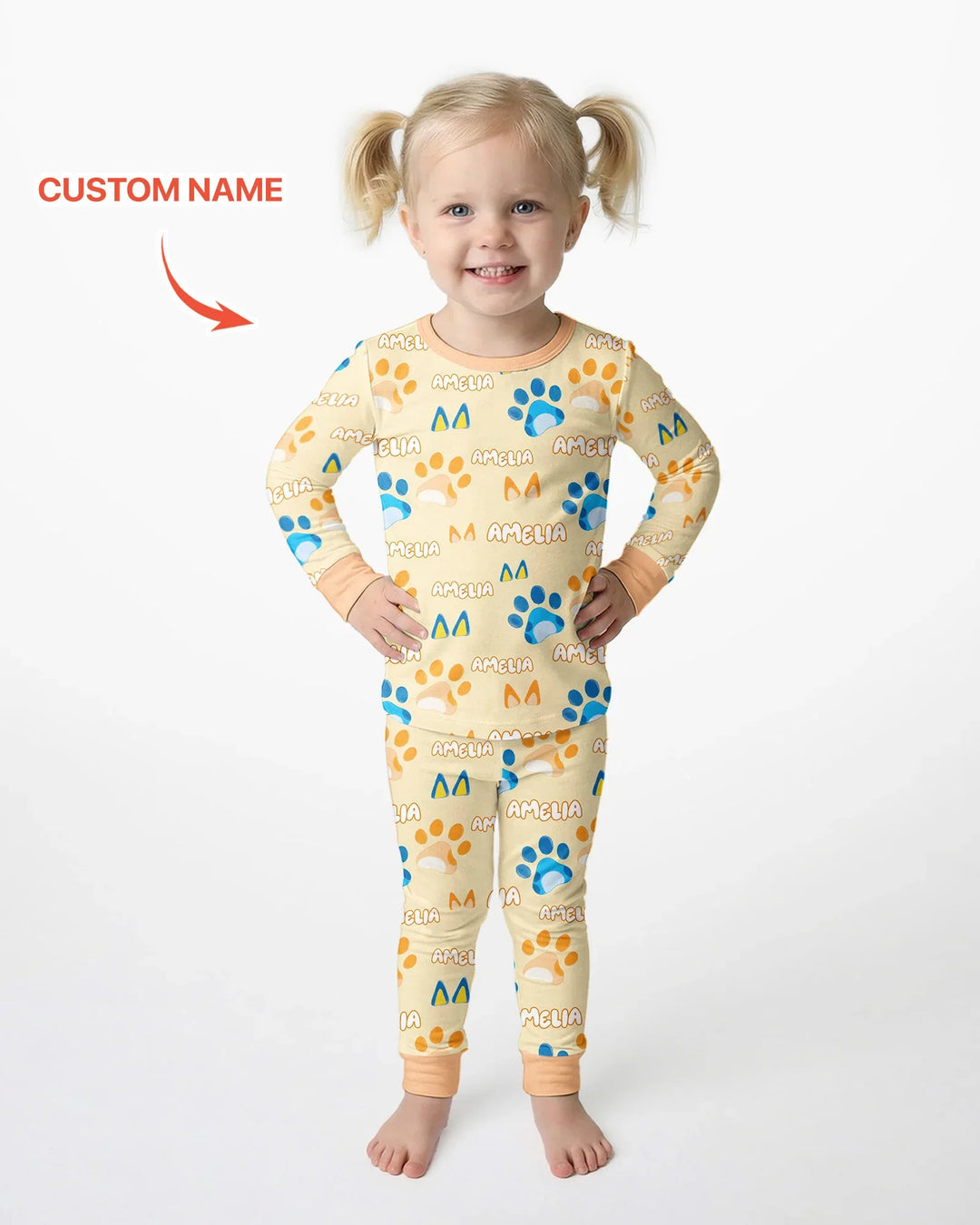 Zweiteiliges Langarm-Pyjama-Set mit Sommerfrüchten