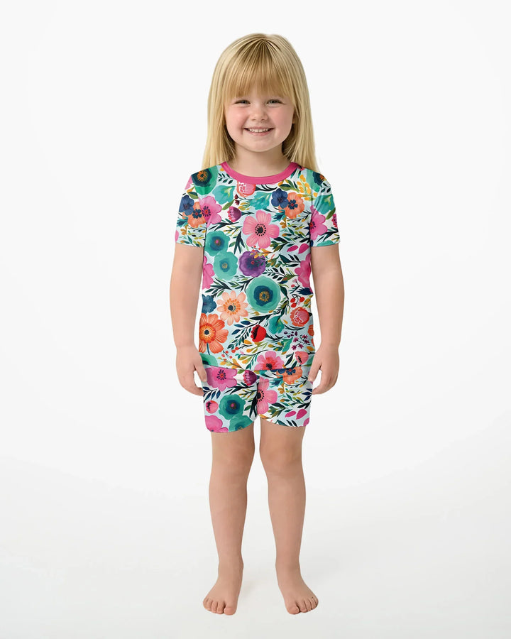 Geheime Garten Bambus Zweiteiliges Kurzarm Shorts Schlafanzug-Set