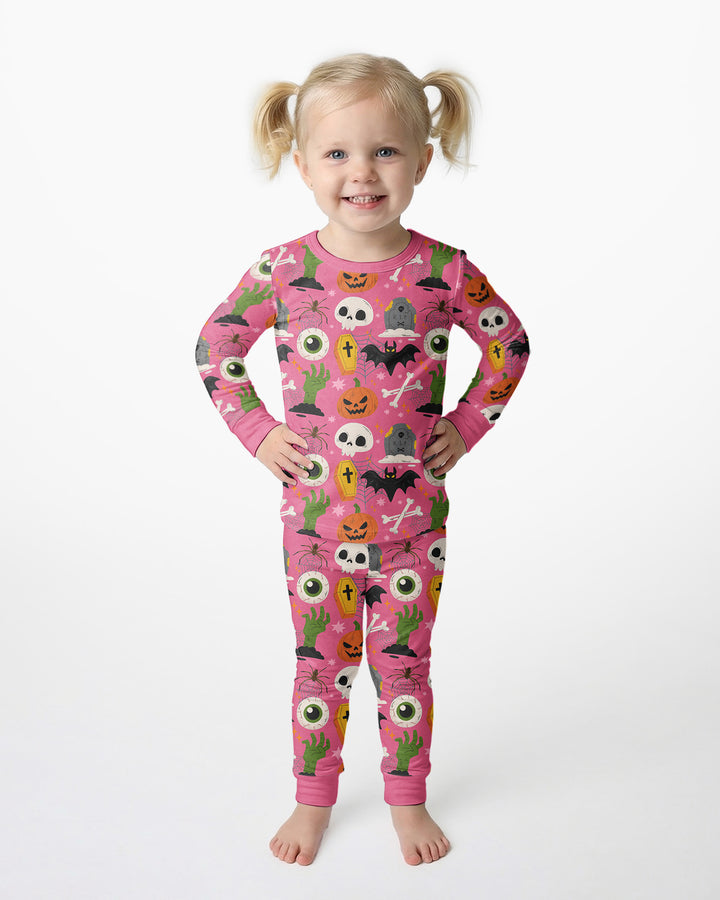 Little Monsters Bamboo Two Piece Long Sleeve Pajama Set For Halloween