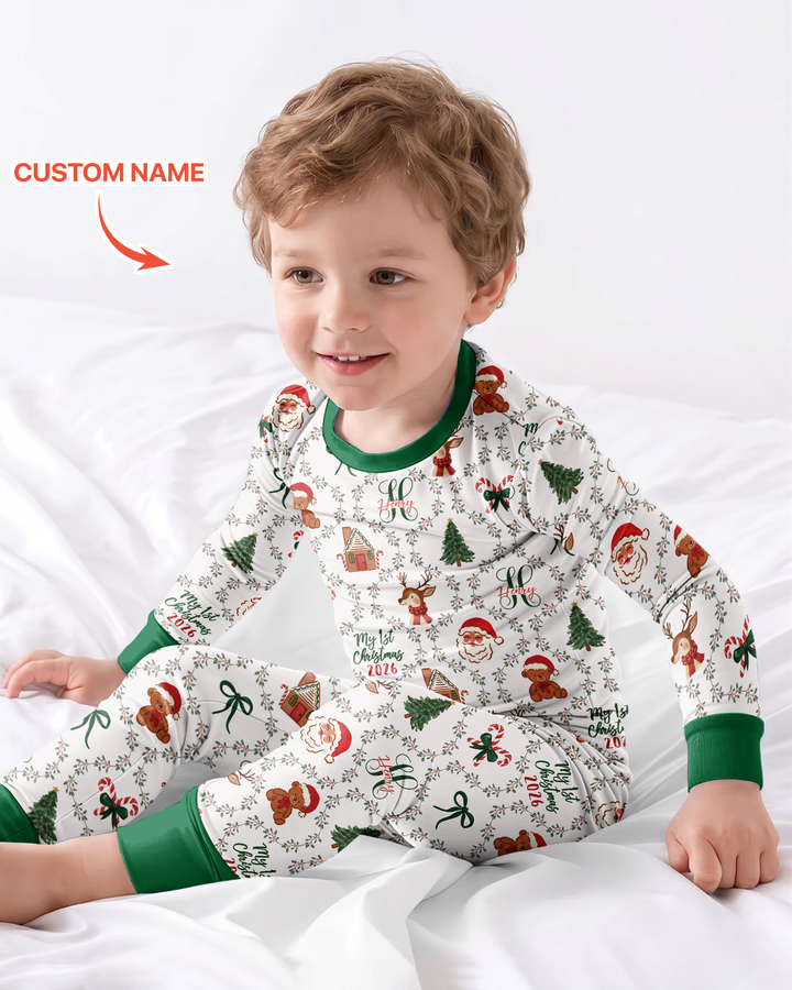 Zweiteiliges Langarm-Pyjama-Set mit Sommerfrüchten