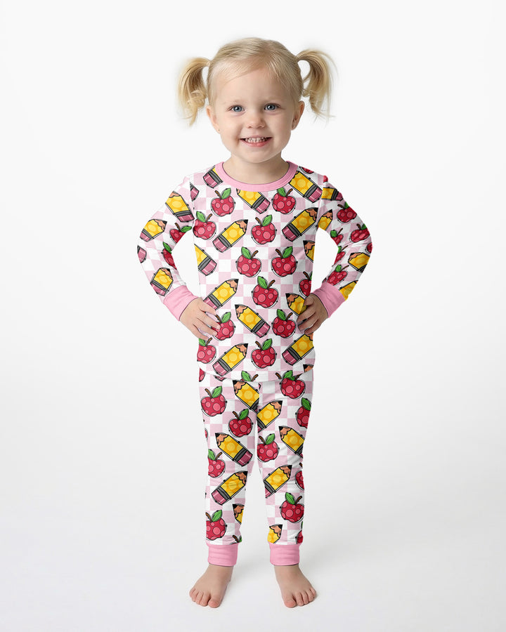 Zweiteiliges Langarm-Pyjama-Set mit Sommerfrüchten