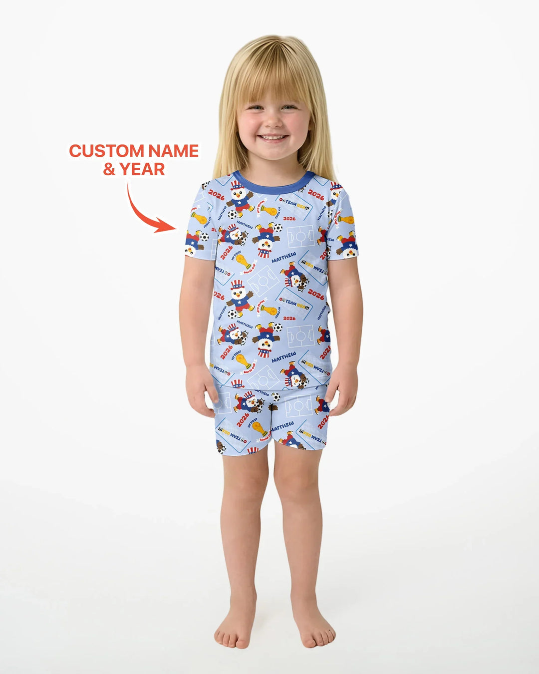 Zweiteiliges Pyjama-Set mit kurzen Ärmeln und Shorts im Sommer-Design