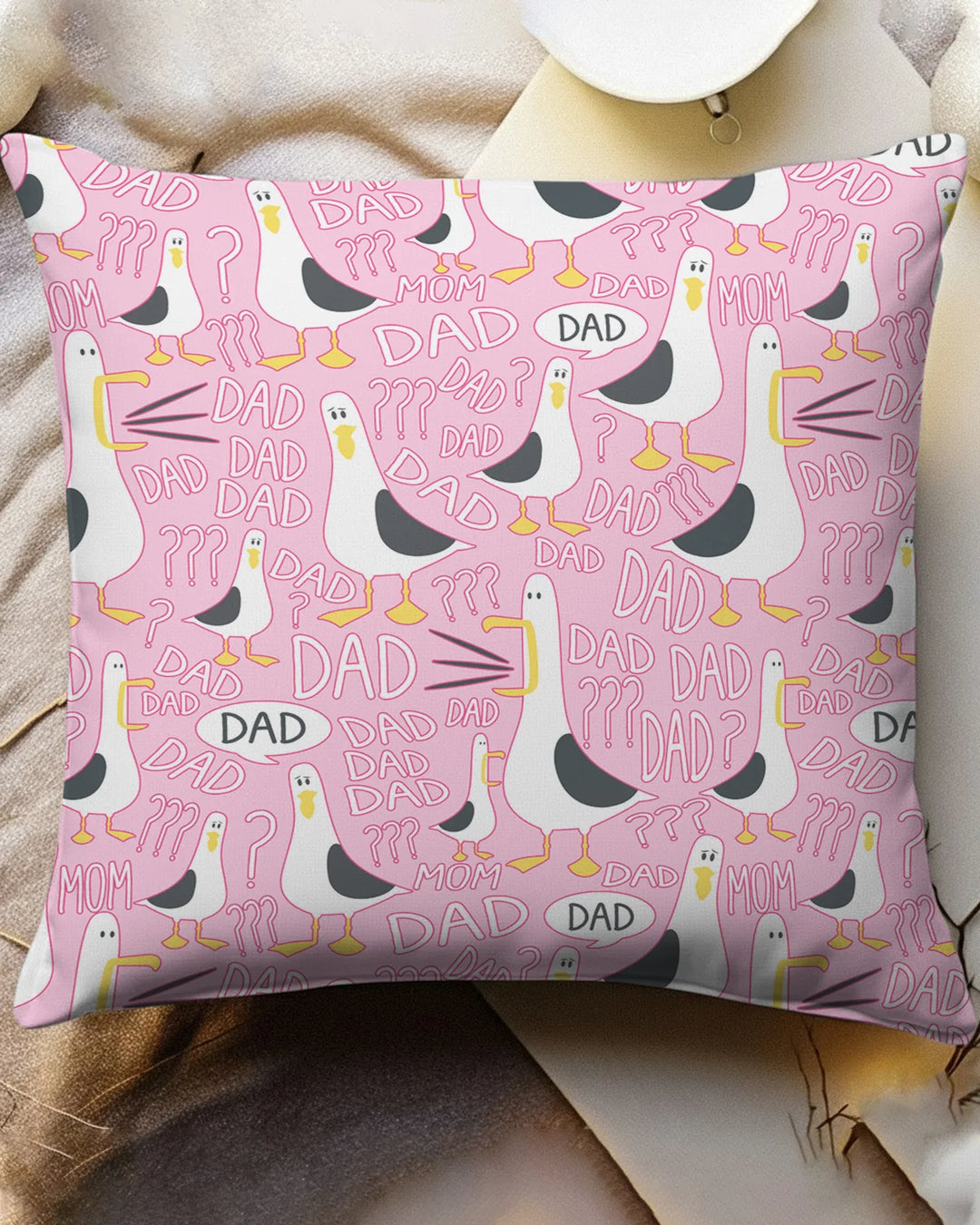 Funny Seagull DAD Bamboo Pillow Case