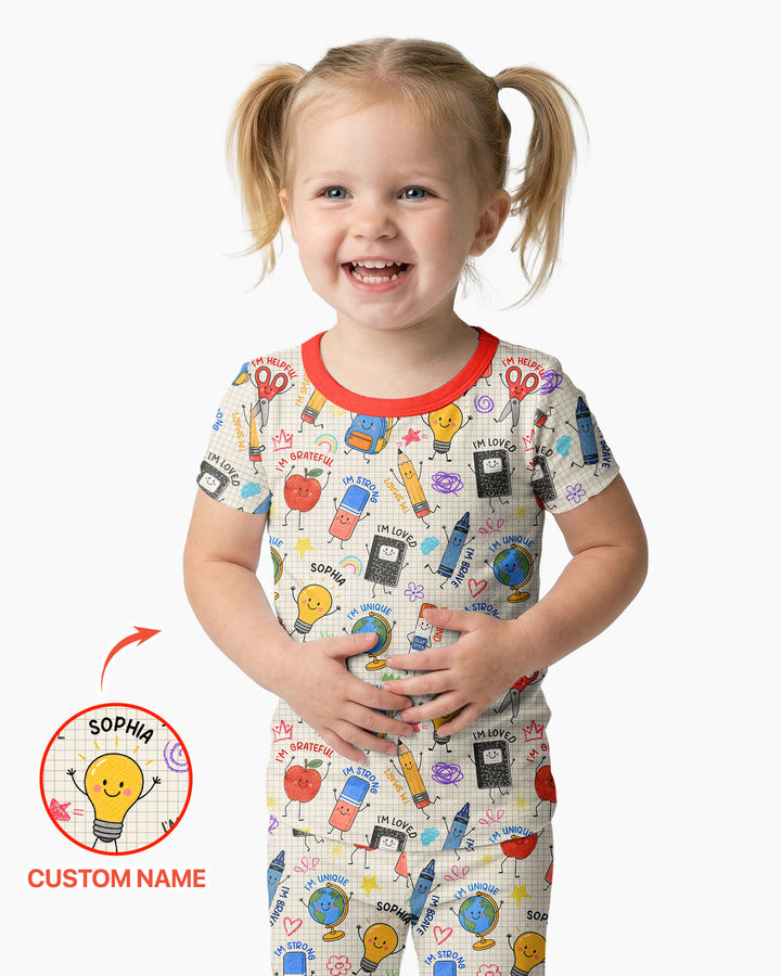 Zweiteiliges, kurzärmliges Pyjama-Set mit Marienkäfern