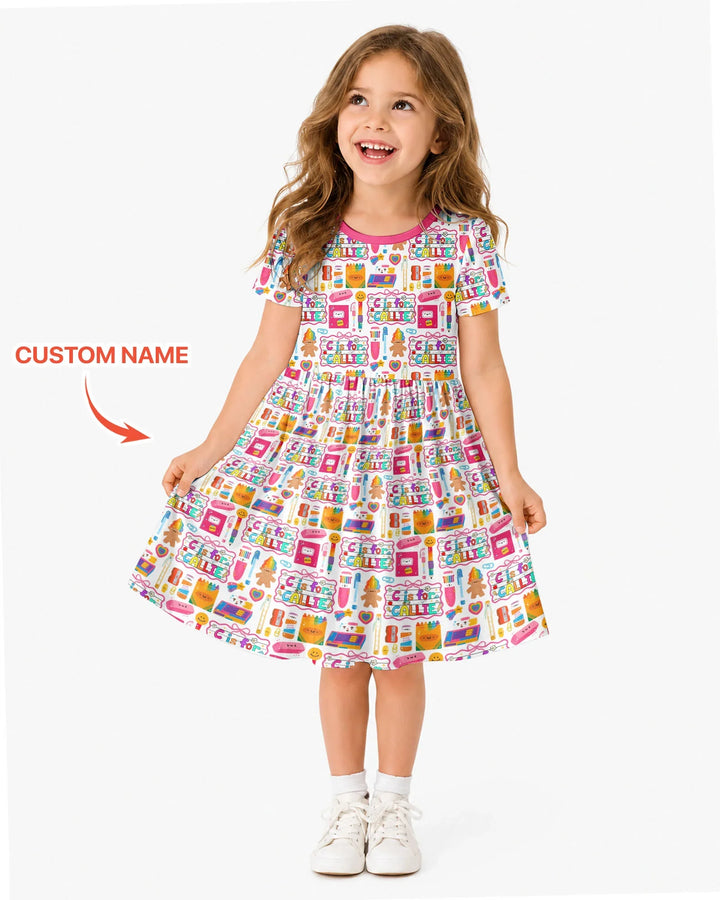 Custom Name Classroom Cuties Bamboo Twirl Dress