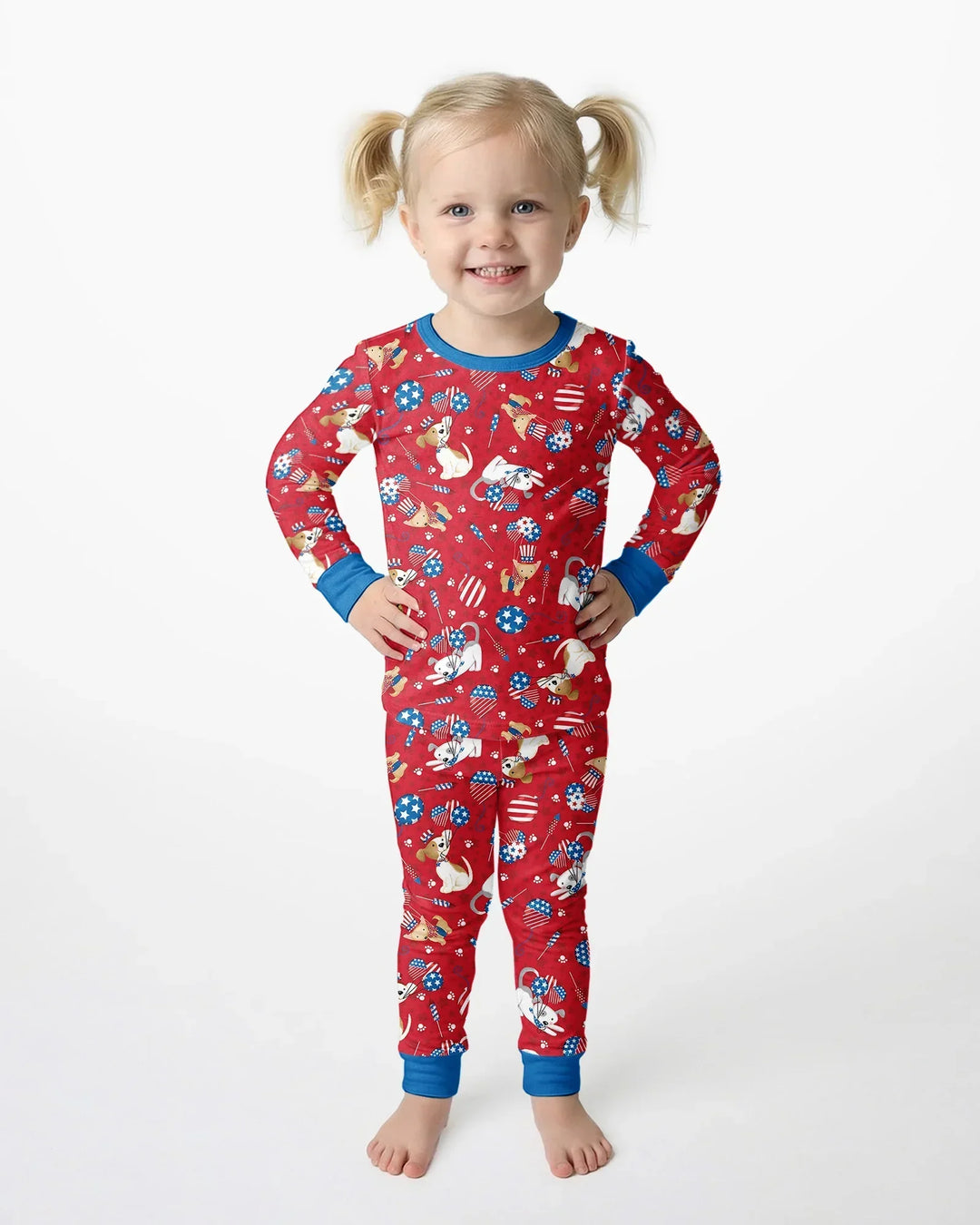 Zweiteiliges Langarm-Pyjama-Set mit Sommerfrüchten