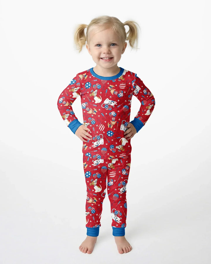 Zweiteiliges Langarm-Pyjama-Set mit Sommerfrüchten