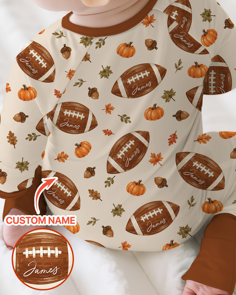 Custom Name Football Season Happy Fall Bamboo Convertible Zippy