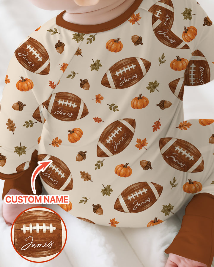 Custom Name Football Season Happy Fall Bamboo Convertible Zippy