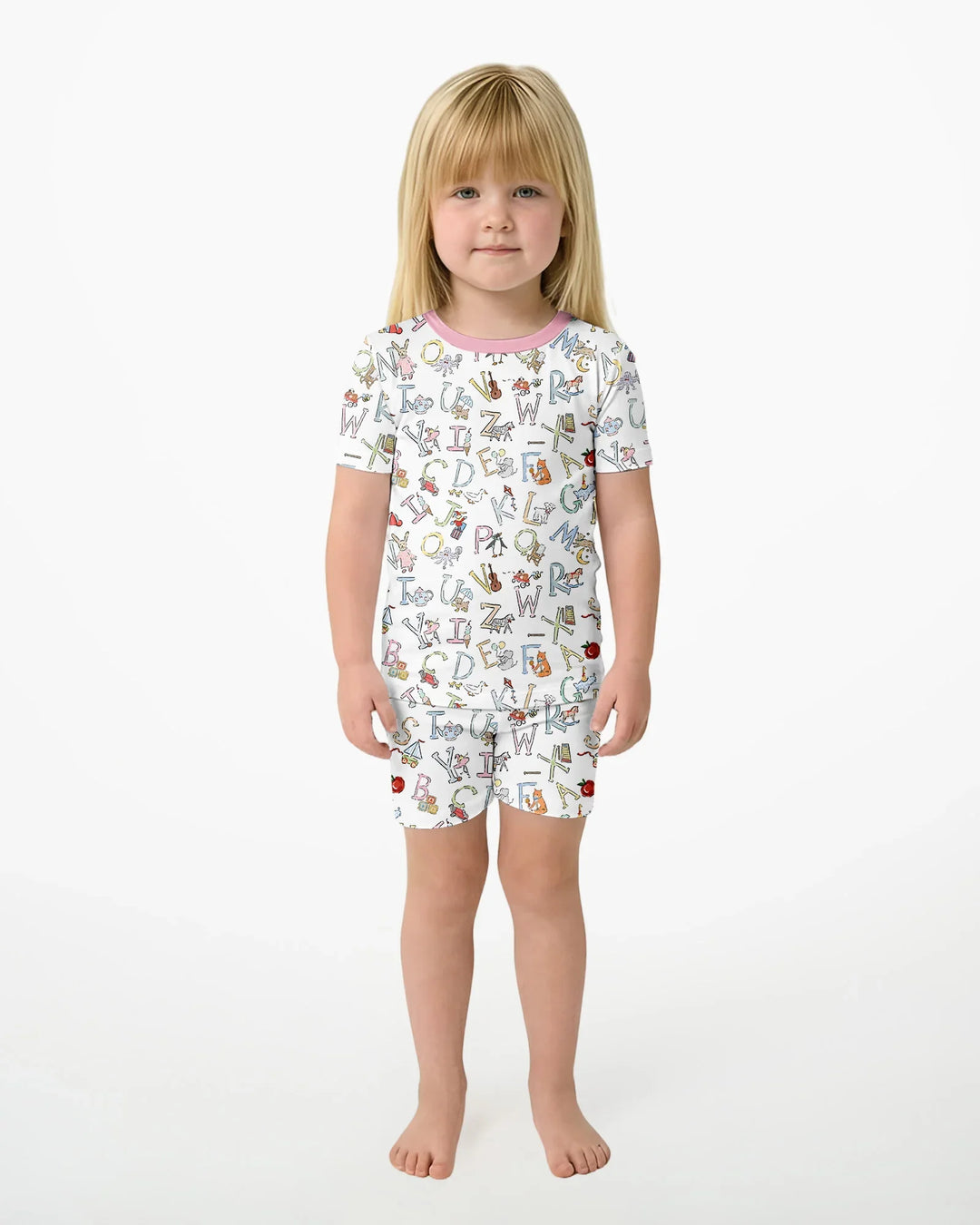 Schlafanzug-Set zweiteilig, kurze Ärmel, kurze Hose, Bambus