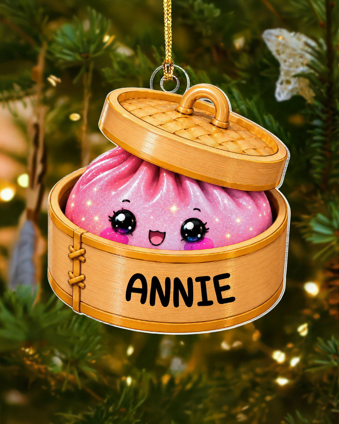 Glitter Dumpling Personalized Acrylic Ornament