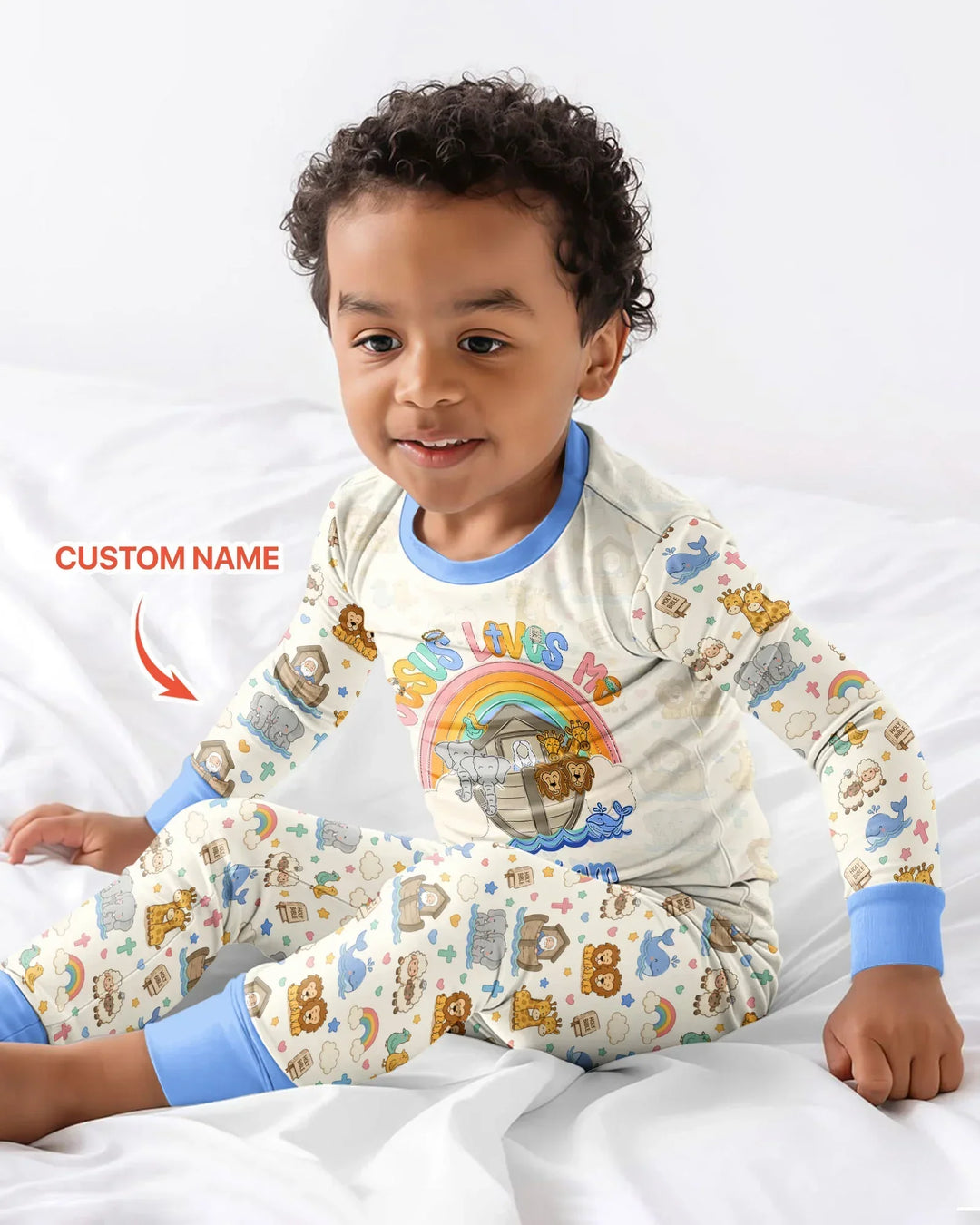 Zweiteiliges Langarm-Pyjama-Set mit Sommerfrüchten