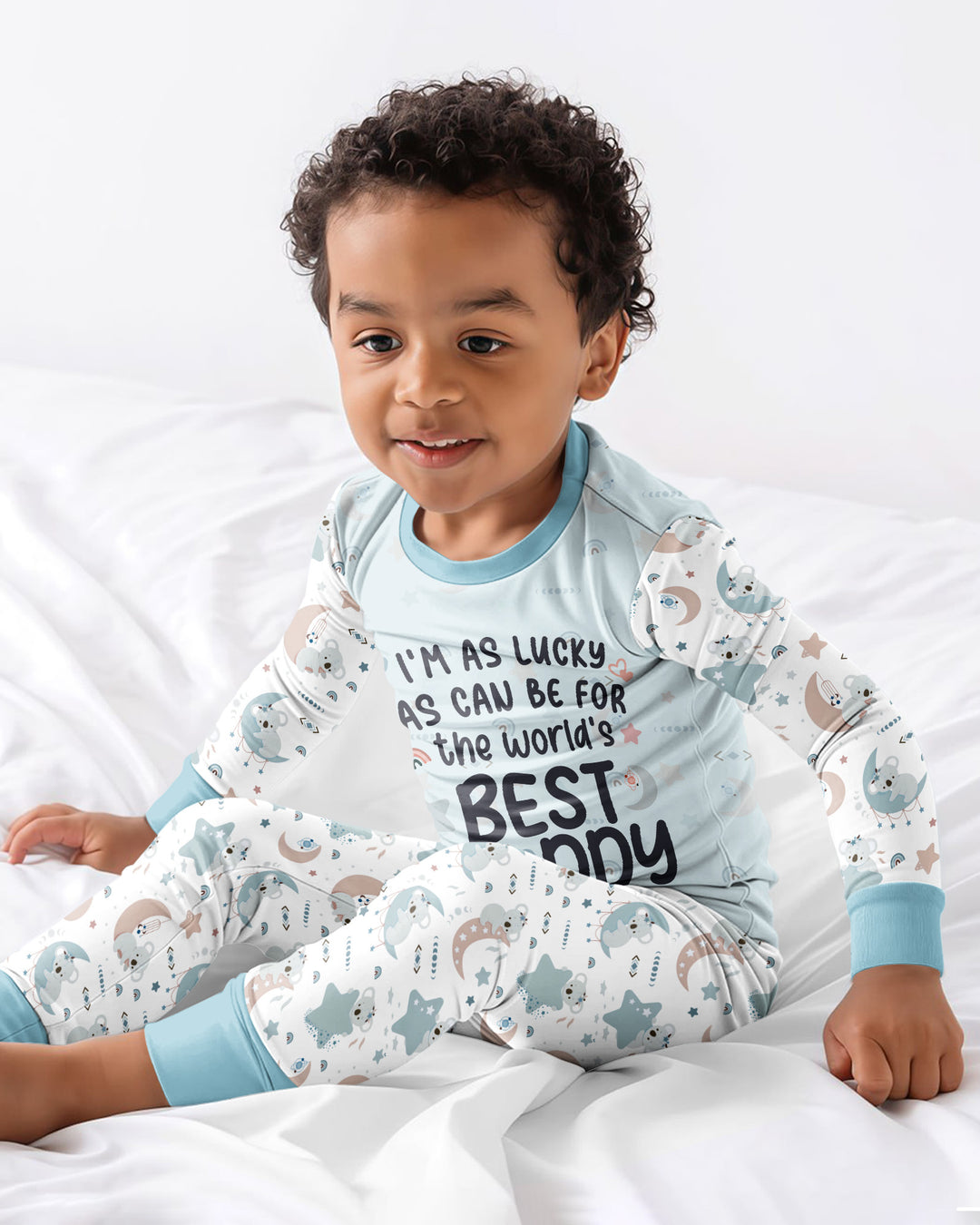 The World's Best Daddy Belongs To Me Bamboo Two Piece Long Sleeve Pajama Set