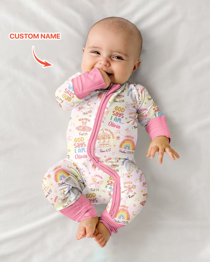 God Says I Am- Ballerina Custom Name Bamboo Convertible Zippy