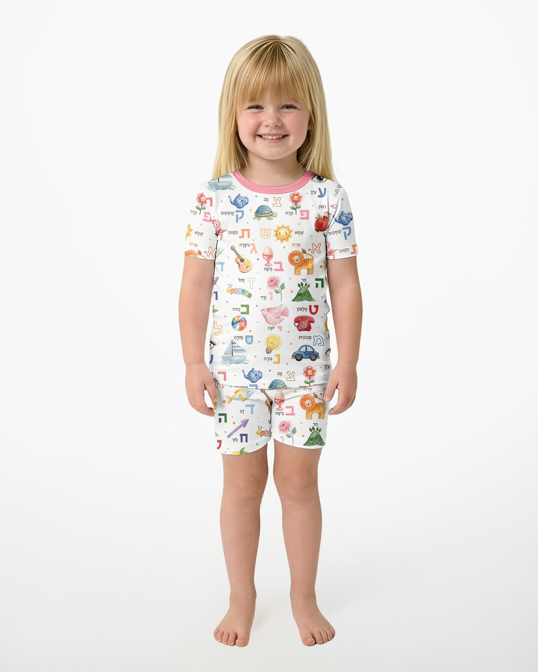 Template Zweiteiliges Pyjama-Set mit kurzen Ärmeln und Shorts