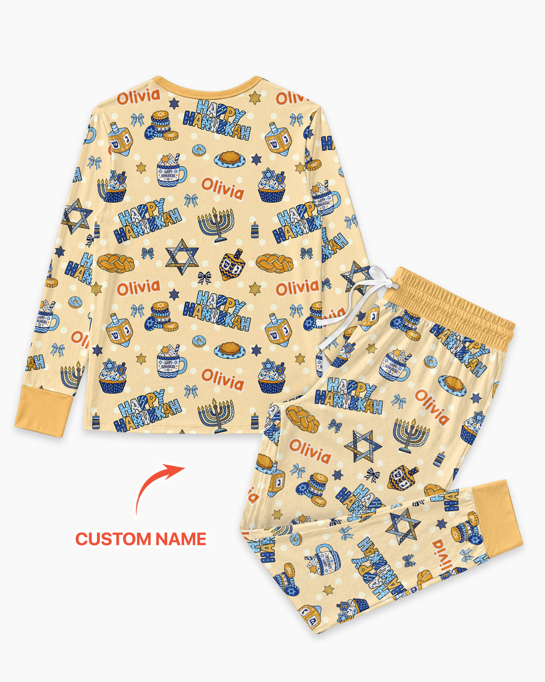 Custom Name Jewish Holiday Bamboo Women Pajama Set