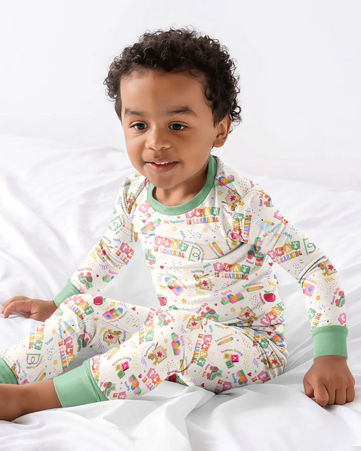 Play and Learn Bamboo Two Piece Long Sleeve Pajama Set