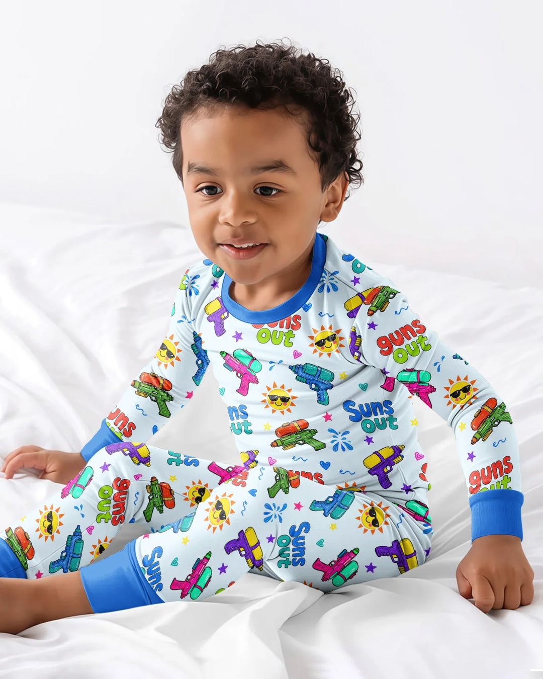 Zweiteiliges Langarm-Pyjama-Set mit Sommerfrüchten