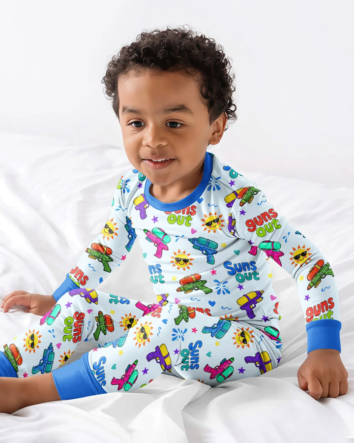 Zweiteiliges Langarm-Pyjama-Set mit Sommerfrüchten
