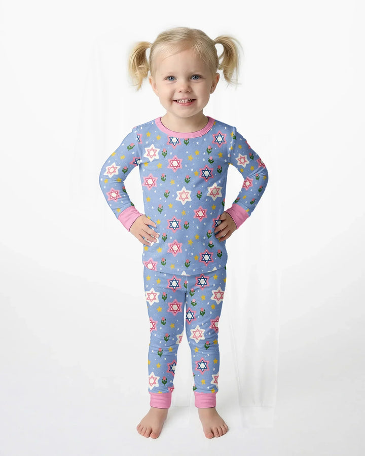 Zweiteiliges Langarm-Pyjama-Set mit Sommerfrüchten