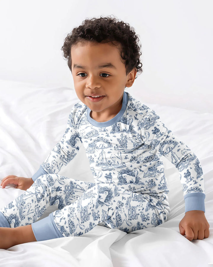 Zweiteiliges Langarm-Pyjama-Set mit Sommerfrüchten