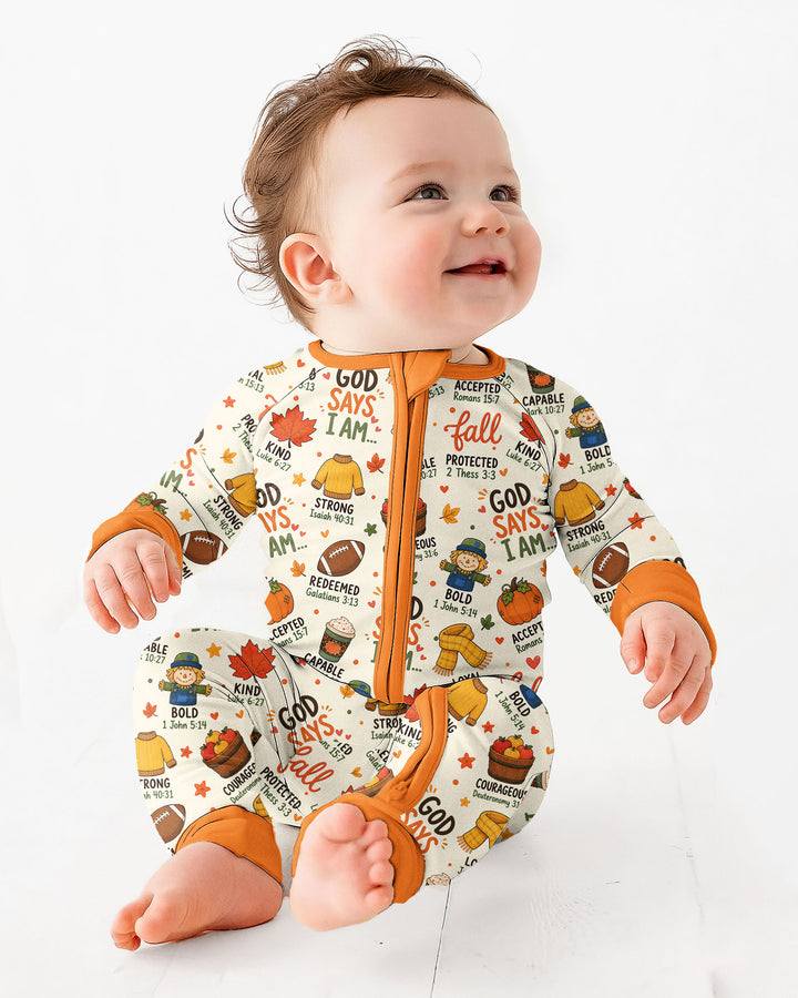 God says I am FALL Bamboo Convertible Zippy