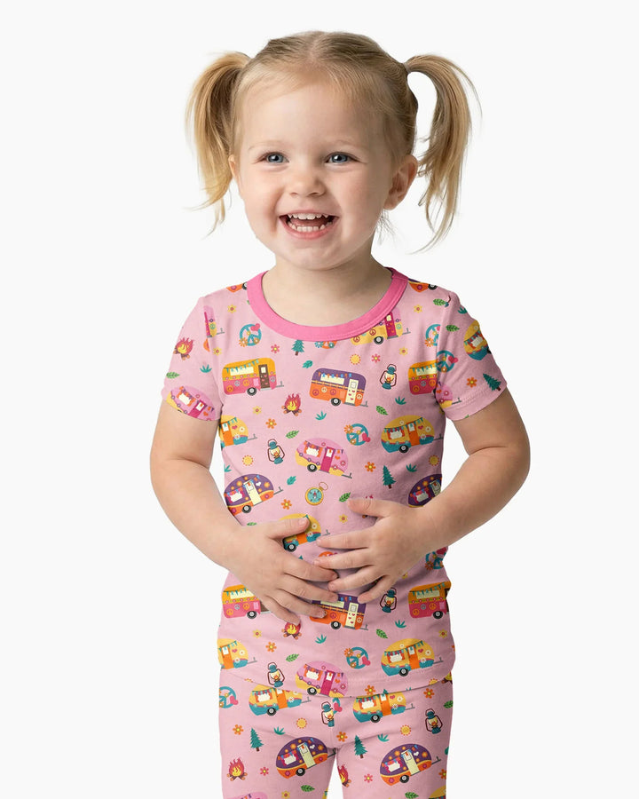 Happy Little Camper Bamboo Two Piece Short Sleeve Pajama Set