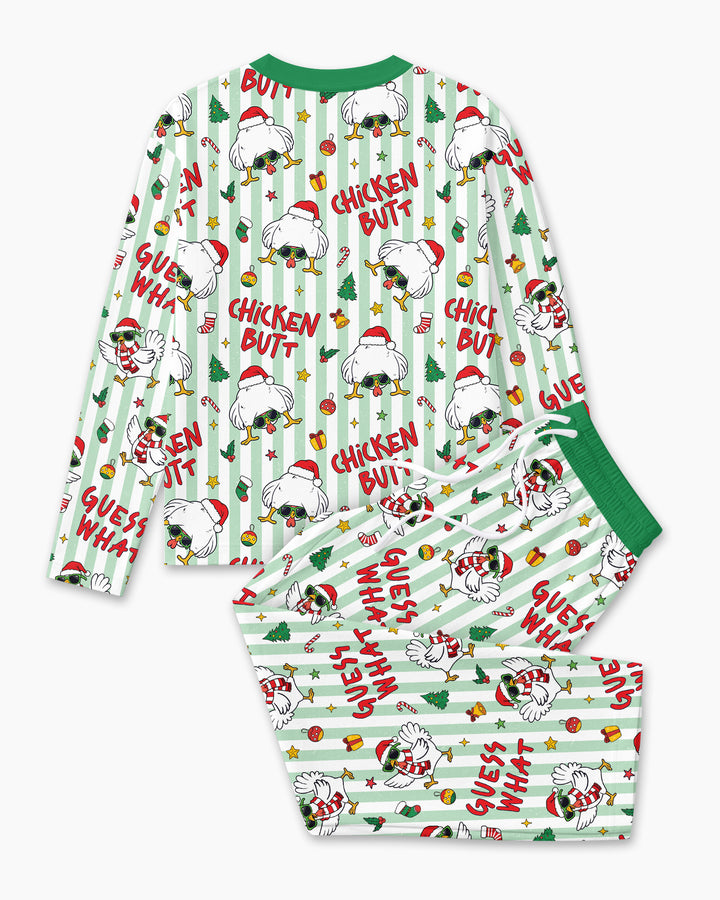 Guess What Chicken Butt Christmas Bamboo Men's Pajama Set