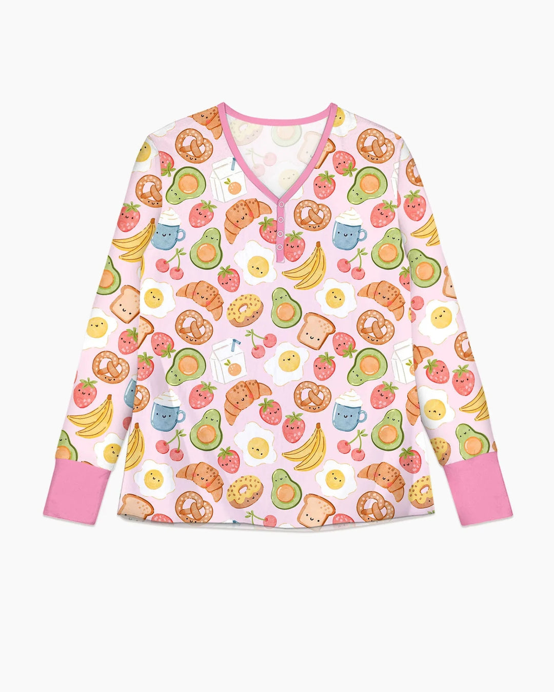 Breakfast Buddies Familien-Pyjama-Set aus Bambus für Damen