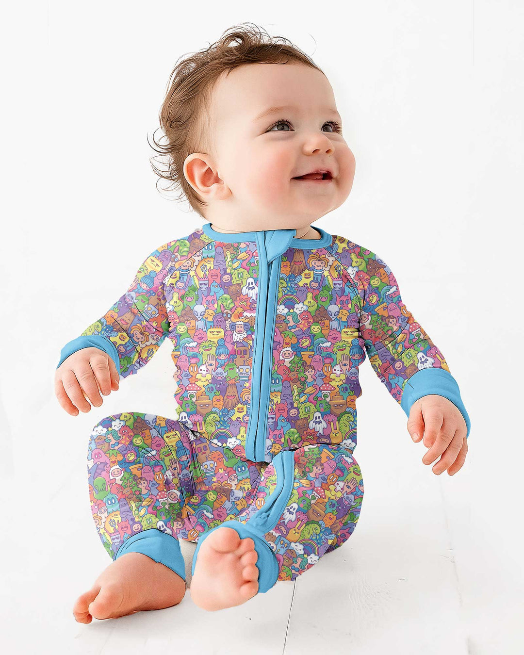 Doodle Characters Pastel Bamboo Convertible Zippy