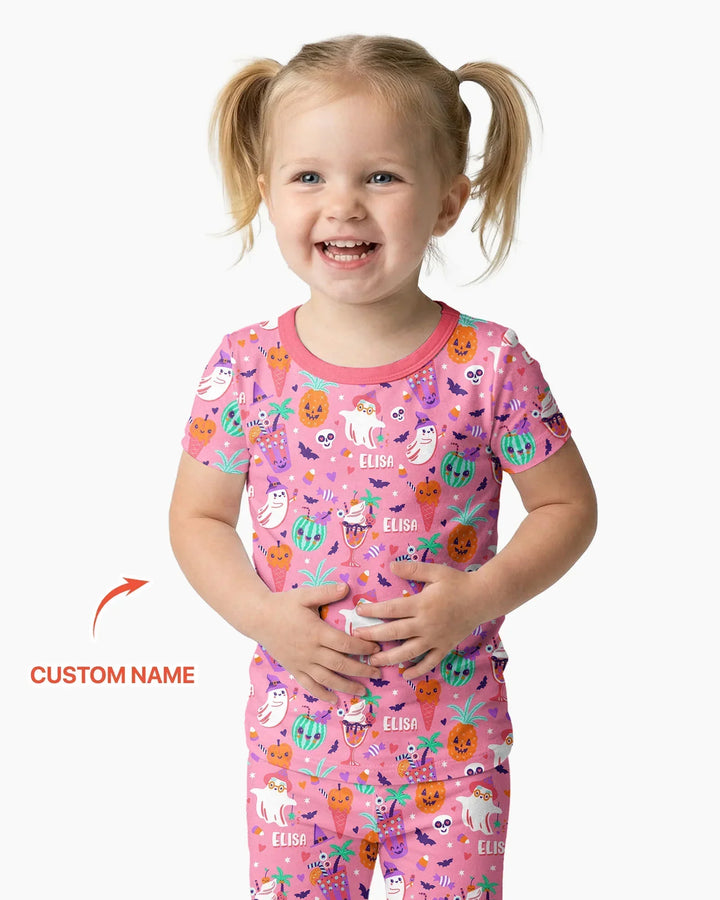 Zweiteiliges, kurzärmliges Pyjama-Set mit Marienkäfern