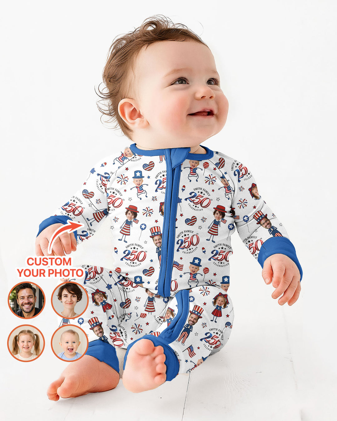 Gerippte Babykleidung mit individuellem Foto - Weich &amp; Skizzenhaft