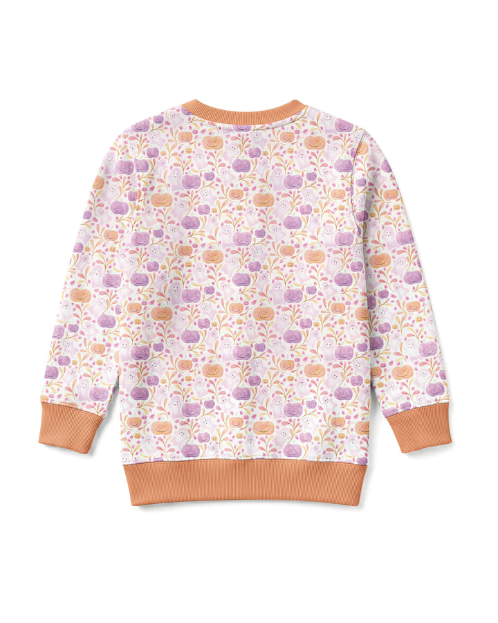 Pastel Pumpkins and Ghosts Bamboo Crewneck Sweatshirt